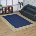 thumbnail image 1 of HAND WOVEN JUTE ECO-FRIENDLY AREA RUGS - 3'x5', Rectangle Shape, Blue Beige Color, Contemporary Pattern, High Pile, Natural Fiber, Outdoor Indoor Handmade Area Rugs for Living Room, Bed Room (J00026), 1 of 9