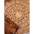 thumbnail image 1 of HAND WOVEN JUTE ECO-FRIENDLY AREA RUGS - 4'x4', Round Shape, Beige Color, Oriental Pattern, High Pile, Natural Fiber, Outdoor Indoor Handmade Area Rugs for Living Room, Bed Room (J00072), 1 of 7