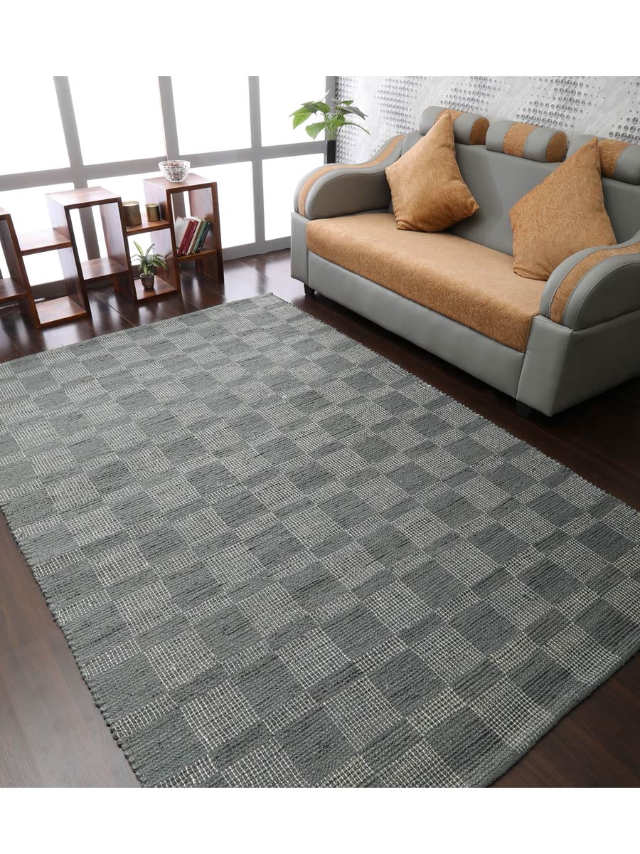 HAND WOVEN JUTE ECO-FRIENDLY AREA RUGS - 5'x8', Rectangle Shape, Blue ...