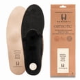 thumbnail image 1 of HANDARTE Leather Orthotic Insoles for Men | Arch Support Inserts for Flat Feet, Plantar Fasciitis & Overpronation | 100% Natural Goatskin - Chrome-Free, Anti-Sweat & Anti-Odor (US M11 | EU45), 1 of 5