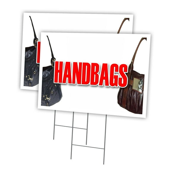 HANDBAGS 2 Pack Of 18" x 24" Yard Sign & Stake | Advertise Your Business | Stake Included Image On Front Only | Made in The USA