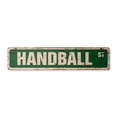 thumbnail image 1 of HANDBALL Vintage Plastic Street Sign gloves hand balls team player | Indoor/Outdoor |  18" Wide, 1 of 4