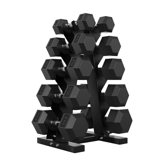 HANDBODE Hex Dumbbell Set 196 lb, Space-Saving Design, Durable Rubber-Encased & Ergonomic Hand Weights for Home Gym, Strength Training and Fitness