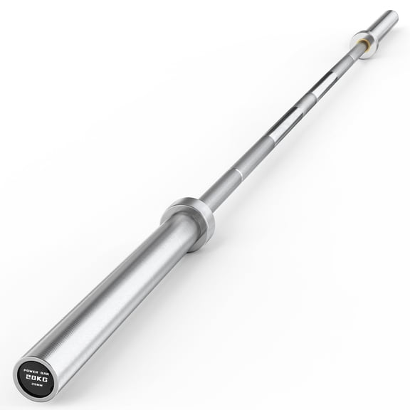 HANDBODE 7ft 45lb (20kg) Olympic Barbell, Knurled Anti-Slip 2" Weight Bar, Hard Chrome, 1500lb High-Capacity for Powerlifting Weightlifting Home Gym Training, Silver