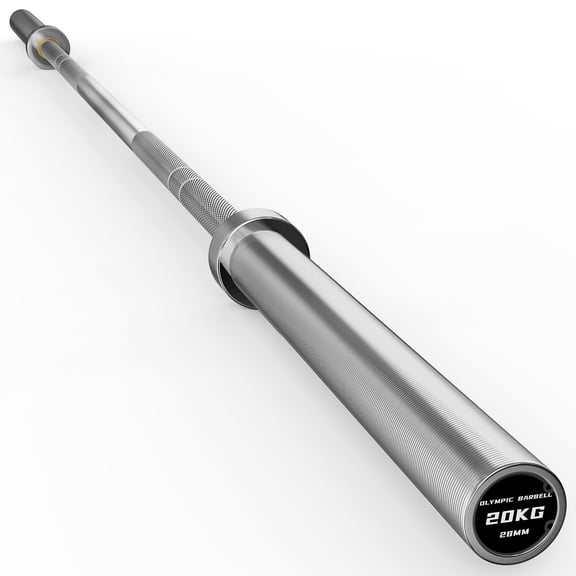 HANDBODE 7 ft Olympic Barbell, 45 lb, 1000 lb, 2-Inch Bar with Knurled Anti-Slip Grip for Powerlifting, Squats, Deadlifts, Home Gym, Silver and Black