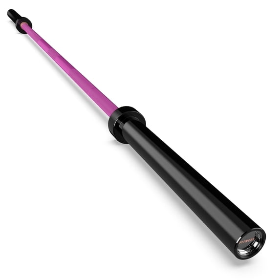 HANDBODE 7ft Olympic Barbell, 45lb 20kg, 1000lb Capacity, Knurled Anti-Slip for Powerlifting, Squats, Deadlifts & Home Gym, Pink