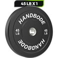 thumbnail image 1 of HANDBODE Bumper Plates, 45 lb Olympic Weight Plates, Rubber Bumper Weights Plate with 2 Inch Steel Insert for Barbell, Standard Strength Training Plates for Weightlifting, 1 of 8