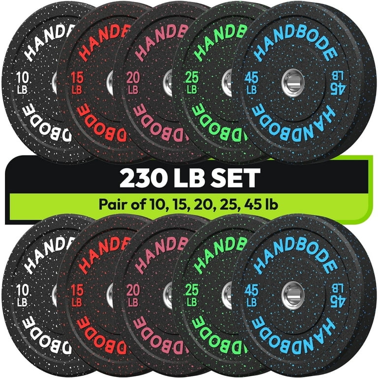 HANDBODE Bumper Plates High-Bounce Olympic Weight Plates, Colored