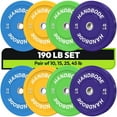 thumbnail image 1 of HANDBODE Bumper Plates Olympic Weight Plates, Colored Rubber plate for Weight Lifting and Strength Training 190LB, 1 of 9