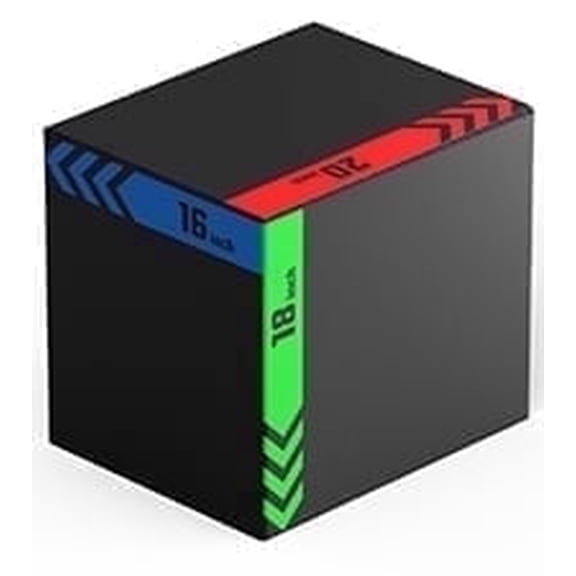 HANDBODE Foam Plyo Box, Heavy Duty 3-in-1 Adjustable Jump Box (16"/18"/20") for HIIT and Home Gym, Textured Non-Slip Surface Exercise Foam Plyometric Box, Home Gym