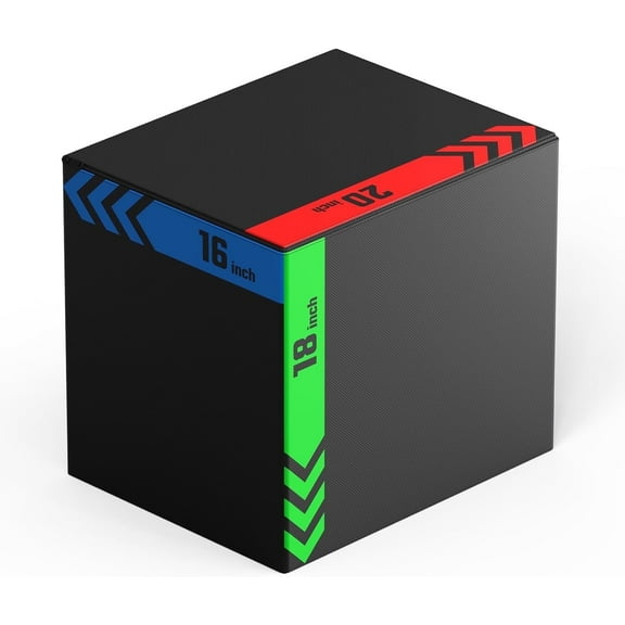 HANDBODE Heavy Foam Plyometric Box, Jumping Exercise Equipment Trainer with Anti-Slip Surface for Workout Training, Pro-Duty HIIT Exercise Foam Plyo Box, Home Gym Medium