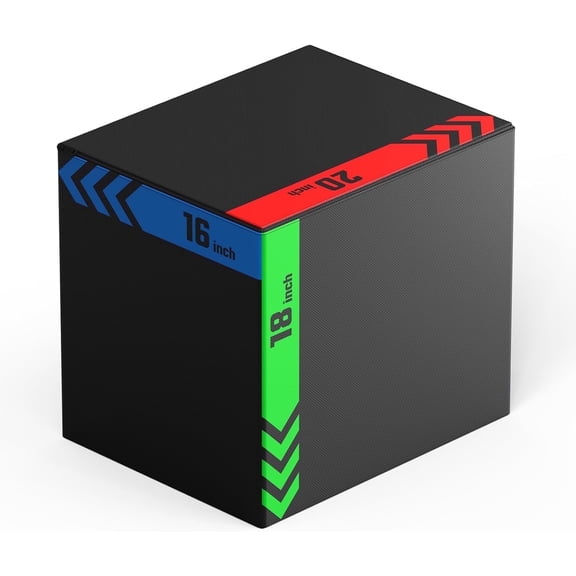 HANDBODE Heavy Foam Plyometric Box, Jumping Exercise Equipment Trainer with Anti-Slip Surface for Workout Training, Pro-Duty HIIT Exercise Foam Plyo Box, Home Gym Medium