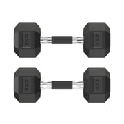 HANDBODE Hex Rubber Dumbbells, Non-Slip Handle Design for Secure & Comfortable Grip, Hand Weights for Strength Training and Home Gym / Pair of 12.5 LB
