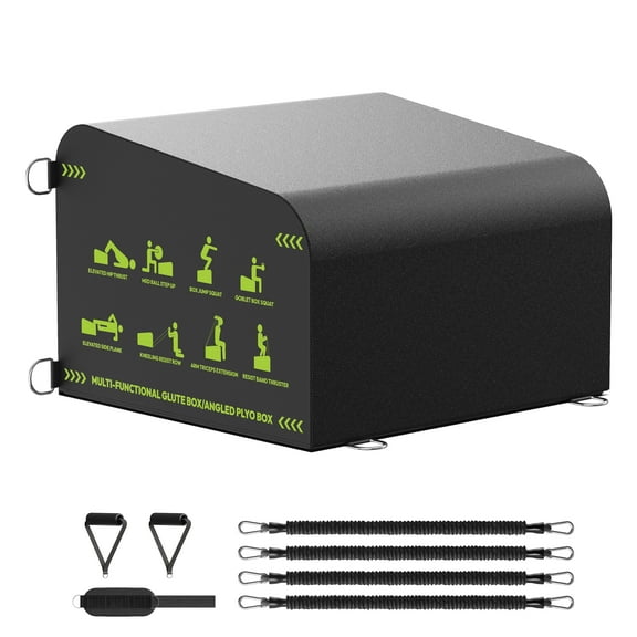 HANDBODE Hip Thrust Bench 800LB , Multi-Functional Slip-Free Hip Thrust Machine for Glute Bridge, Box Jump, Push-Ups, Squat, Ab Exercise, Suitable for Home & Gym, Black/Green