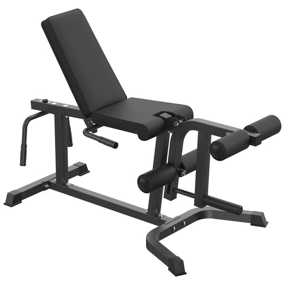 HANDBODE Leg Extension and Curl Machine, Adjustable Leg Curl Machine with Plate Loaded, Seated Leg Extension and Lying Curl Machine for Lower Body Workouts, Leg Workout Equipment for Home Gym