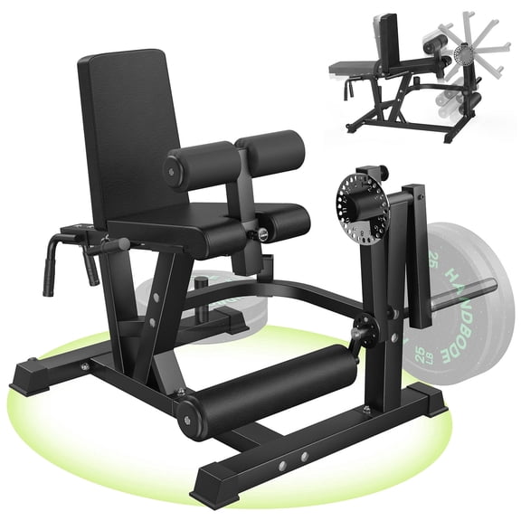 HANBODE Leg Extension and Curl Machine with Weight Plates, Adjustable 4-in-1 Leg Workout Equipment, 800 lb Capacity, Home Gym Strength Training Machine