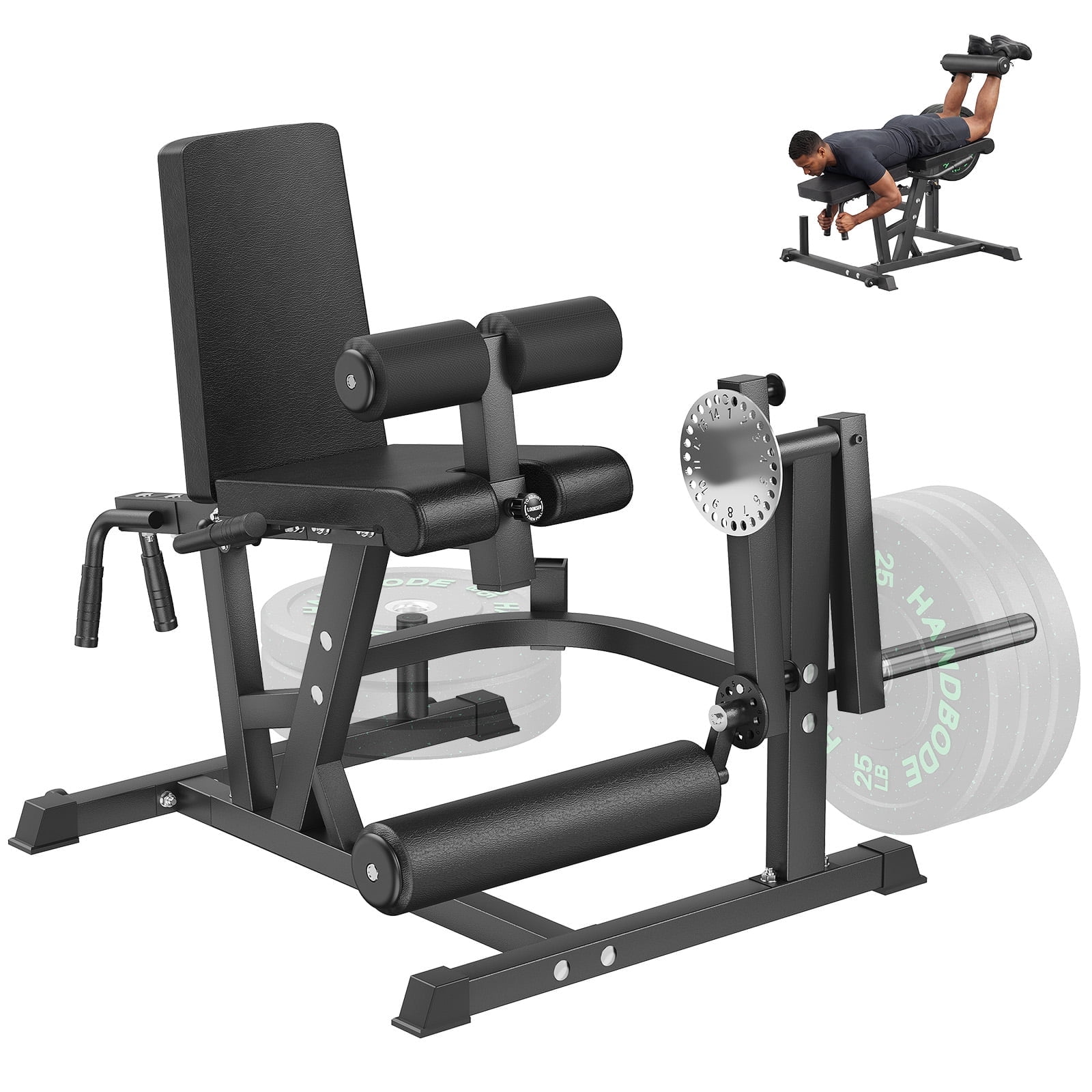 Workout Extension Machine HANDBODE Leg Extension and Curl Machine with Weight Plates Set, 800 lbs ...
