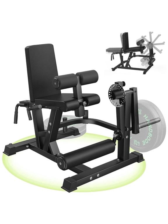 HANBODE Leg Extension and Curl Machine with Weight Plates, Adjustable 4-in-1 Leg Workout Equipment, 800 lb Capacity, Home Gym Strength Training Machine