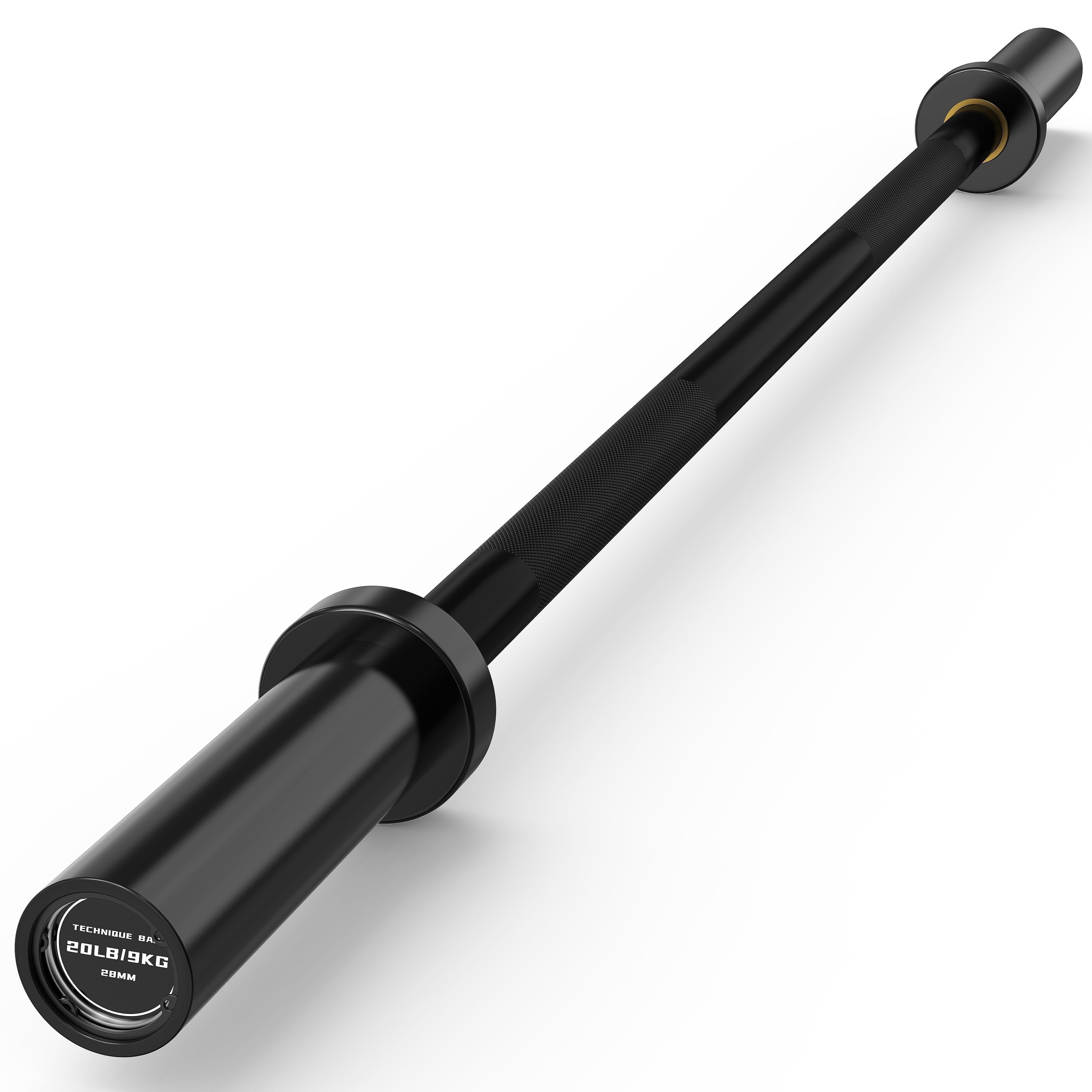 HANDBODE Olympic Barbell Bar 4 ft Weightlifting Bar for Powerlifting, Bench Press, Deadlift, Squat - 500 lb Capacity, Home & Gym Strength Training, Black