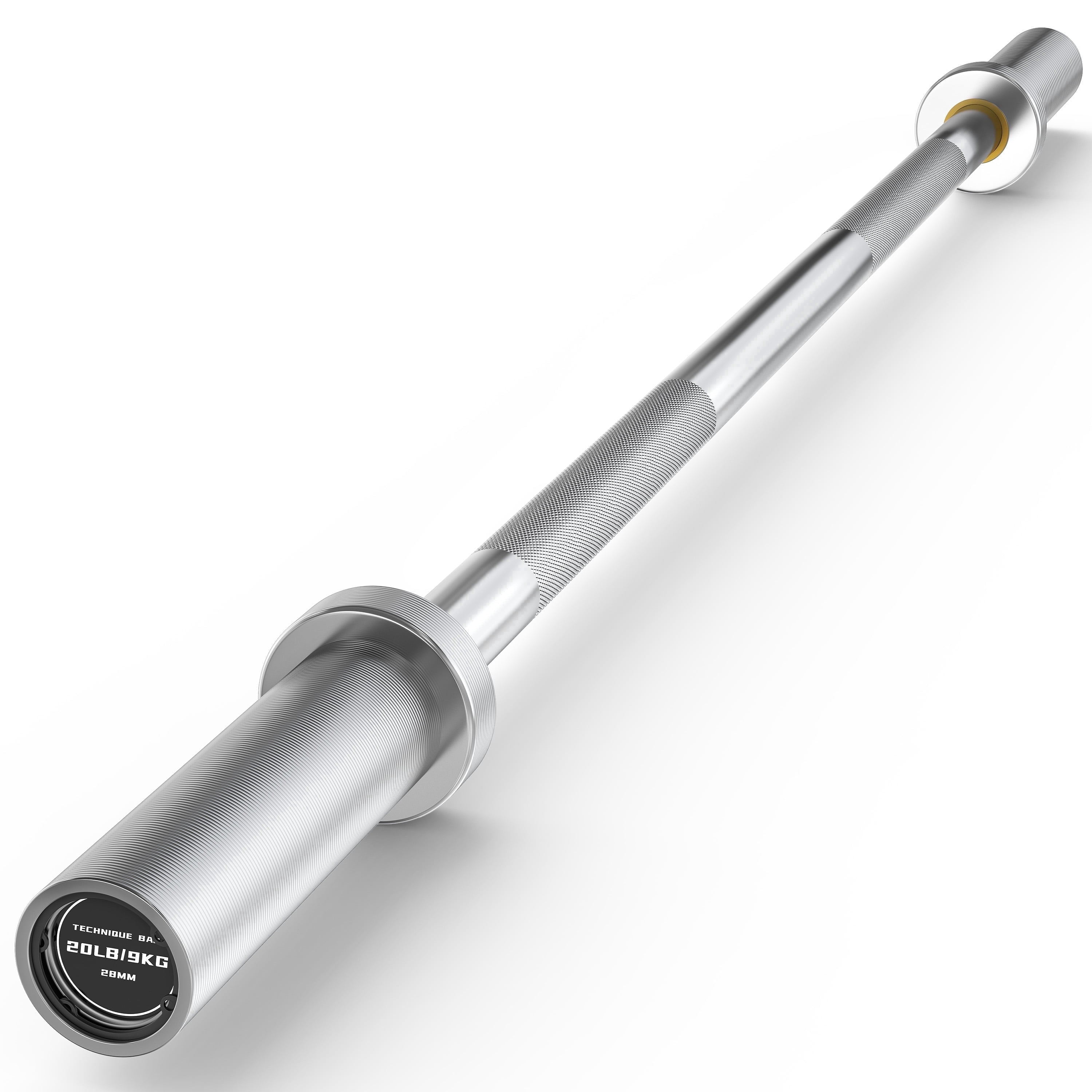 HANDBODE Olympic Barbell Bar 4 ft Weightlifting Bar for Powerlifting, Bench Press, Deadlift, Squat - 500 lb Capacity, Home & Gym Strength Training, Silver