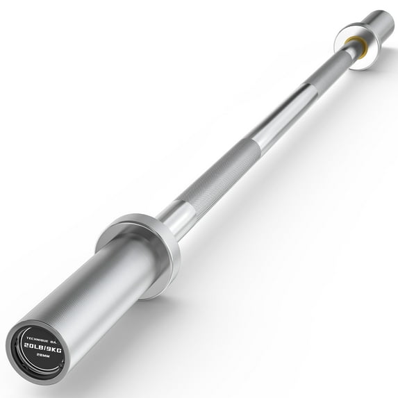 HANDBODE Olympic Barbell Bar 4 ft Weightlifting Bar for Powerlifting, Bench Press, Deadlift, Squat - 500 lb Capacity, Home & Gym Strength Training, Silver