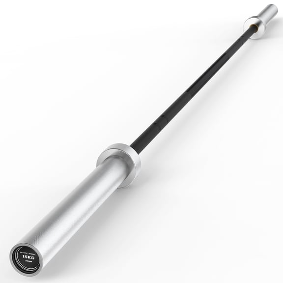HANDBODE 6.5 ft Olympic Barbell Bar | Deep Knurled Anti-Slip Grip Weightlifting Bar for Powerlifting, Deadlift, Squat, 1000 lb High-Capacity, Home & Gym Strength Training, Silver & Black