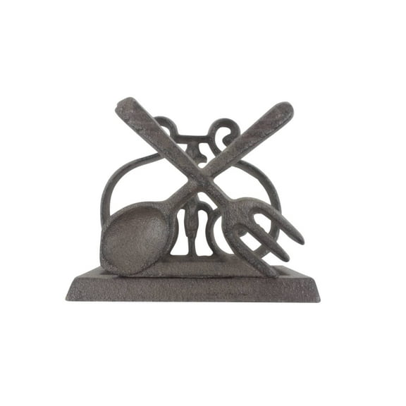 HANDCRAFTED NAUTICAL DCOR Cast Iron Fork and Spoon Kitchen Napkin Holder 5"