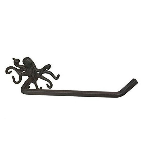 HANDCRAFTED NAUTICAL DÉCOR Cast Iron Octopus Hand Towel Holder 11"