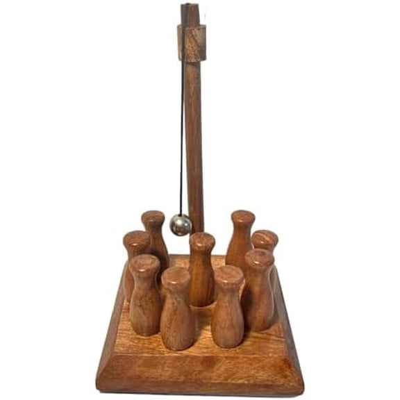 HANDCRAFTED SOLID WOOD BAR SKITTLES GAME | wooden bowling set | Pub skittles set | table top skittles | Devil amongst the tailors | Indoor skittles | vintage traditional pub game | tabletop skittles