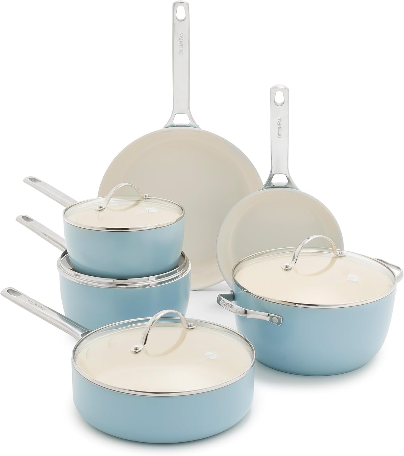 Handless Pans HANDENG Padova Pro 10 Piece Cookware Pots and Pans Set, Hard Anodized ...