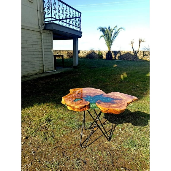 HANDI STONE Epoxy Round Table (Only Top) Natural Wood Table, Wooden Office Desk, for Meeting, Kitchen, Dining Room, Living Room, Home Dcor (Top_M2C-t001)