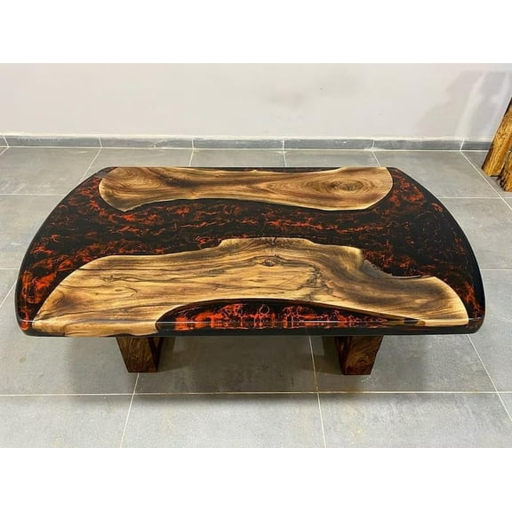 HANDI STONE Epoxy Round Table (Only Top) Natural Wood Table, Wooden Office Desk, for Meeting, Kitchen, Dining Room, Living Room, Home Dcor (Top_M2C-t001)