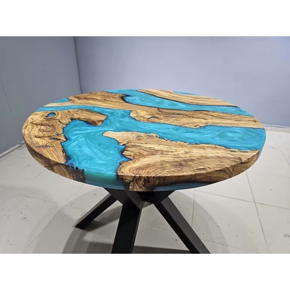 HANDI STONE Epoxy Round Table (Only Top) Natural Wood Table, Wooden Office Desk, for Meeting, Kitchen, Dining Room, Living Room, Home Dcor (Top_M2C-t001)