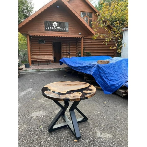 HANDI STONE Epoxy Round Table (Only Top) Natural Wood Table, Wooden Office Desk, for Meeting, Kitchen, Dining Room, Living Room, Home Dcor (Top_M2C-t001)