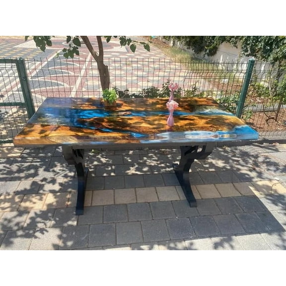 HANDI STONE Epoxy Round Table (Only Top) Natural Wood Table, Wooden Office Desk, for Meeting, Kitchen, Dining Room, Living Room, Home Décor (Top_M2C-t001)