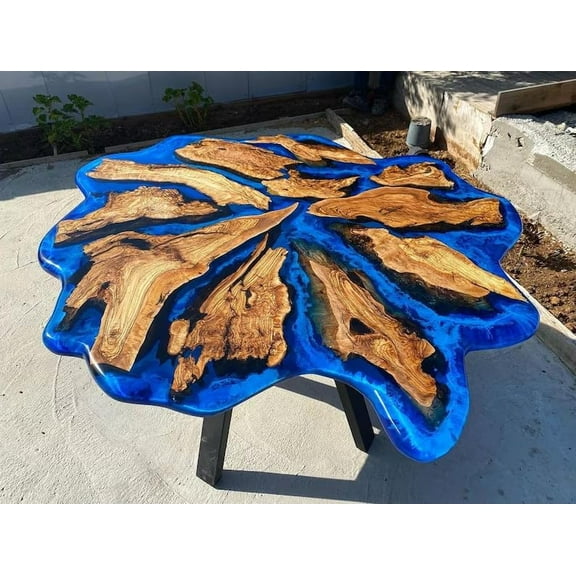 HANDI STONE Epoxy Round Table (Only Top) Natural Wood Table, Wooden Office Desk, for Meeting, Kitchen, Dining Room, Living Room, Home Dcor (Top_M2C-t001)