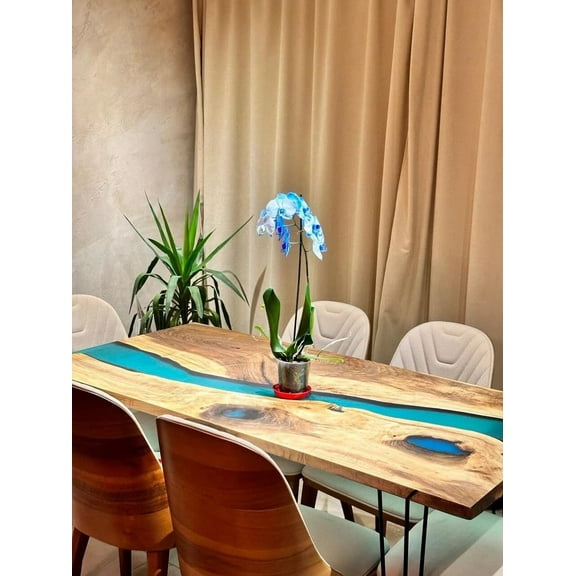 HANDI STONE Epoxy Round Table (Only Top) Natural Wood Table, Wooden Office Desk, for Meeting, Kitchen, Dining Room, Living Room, Home Dcor (Top_M2C-t001)