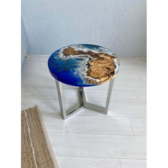 HANDI STONE Epoxy Round Table (Only Top) Natural Wood Table, Wooden Office Desk, for Meeting, Kitchen, Dining Room, Living Room, Home Dcor (Top_M2C-t001)