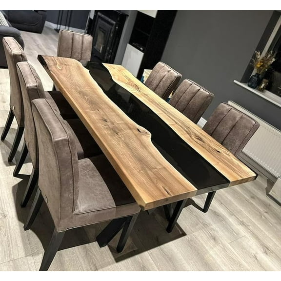 HANDI STONE Epoxy Round Table (Only Top) Natural Wood Table, Wooden Office Desk, for Meeting, Kitchen, Dining Room, Living Room, Home Dcor (Top_M2C-t001)
