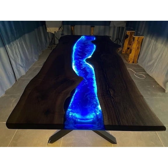 HANDI STONE Epoxy Square Table (Only Top) Natural Wood Table, Wooden Office Desk, for Meeting, Kitchen, Dining Room, Living Room, Home Dcor (Top_M2C-t001)