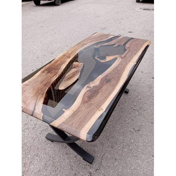HANDI STONE Epoxy Square Table (Only Top) Natural Wood Table, Wooden Office Desk, for Meeting, Kitchen, Dining Room, Living Room, Home Dcor (Top_M2C-t001)