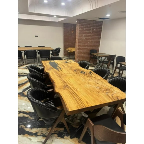 HANDI STONE Epoxy Square Table (Only Top) Natural Wood Table, Wooden Office Desk, for Meeting, Kitchen, Dining Room, Living Room, Home Dcor (Top_M2C-t001)