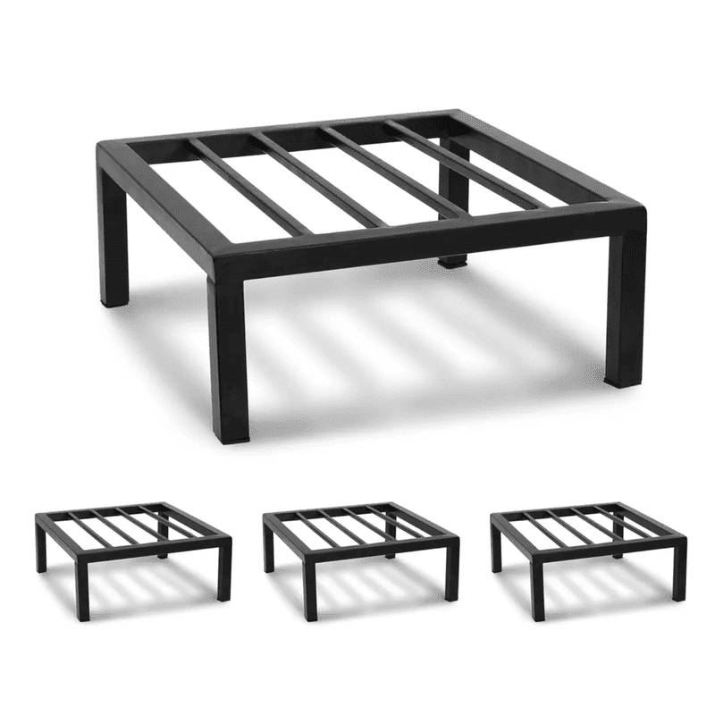 HANDICRAFT MART Metal Plant Stand Riser, Heavy-Duty Black Square Plant ...