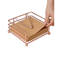 thumbnail image 1 of HANDICRAFT MART Rose Gold Metal Napkin Holder with Weighted Arm – Square Tissue Paper Stand for Kitchen & Dining Table, 1 of 5