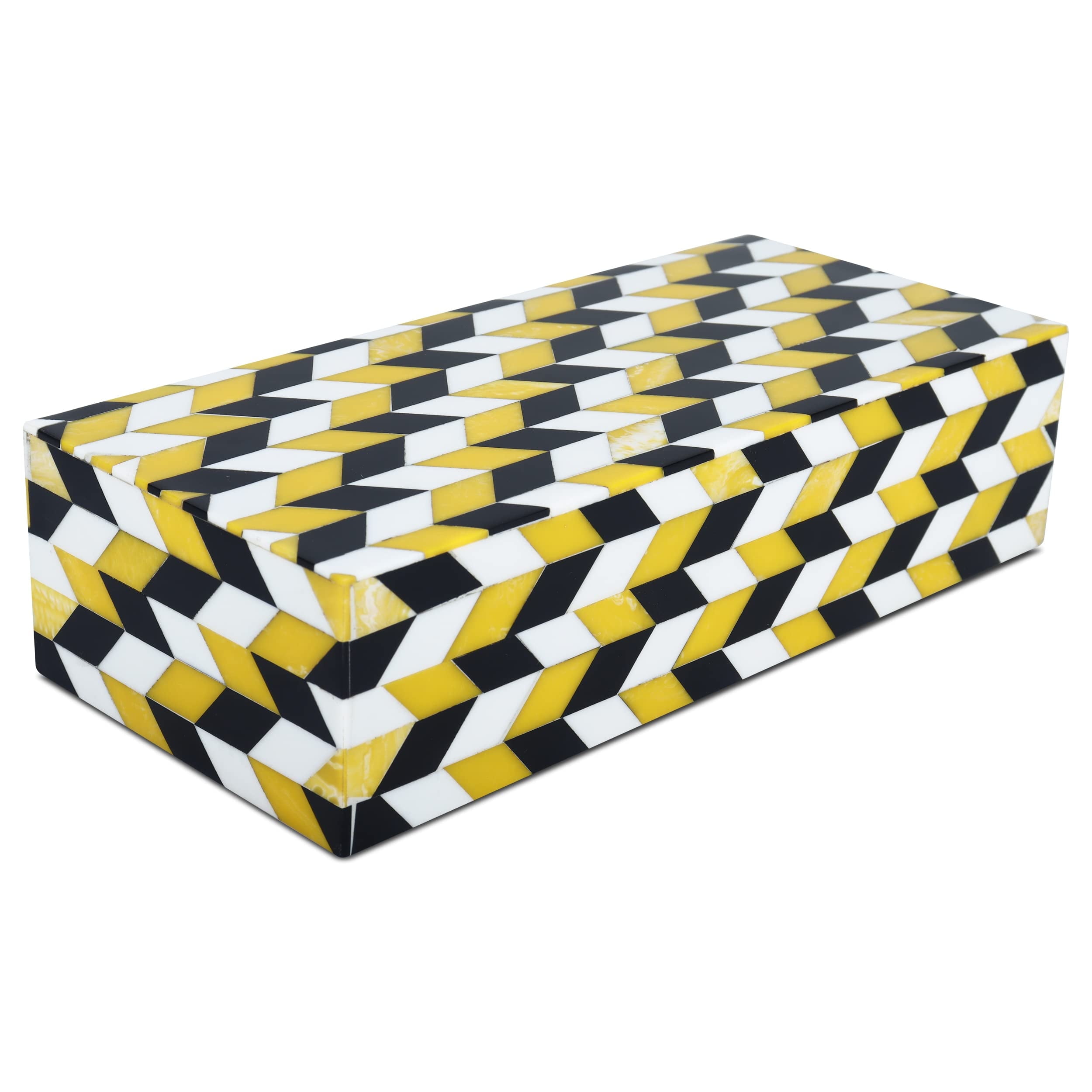 Handcrafted Multicolor Resin Inlay Pine MDF Lidded Box
