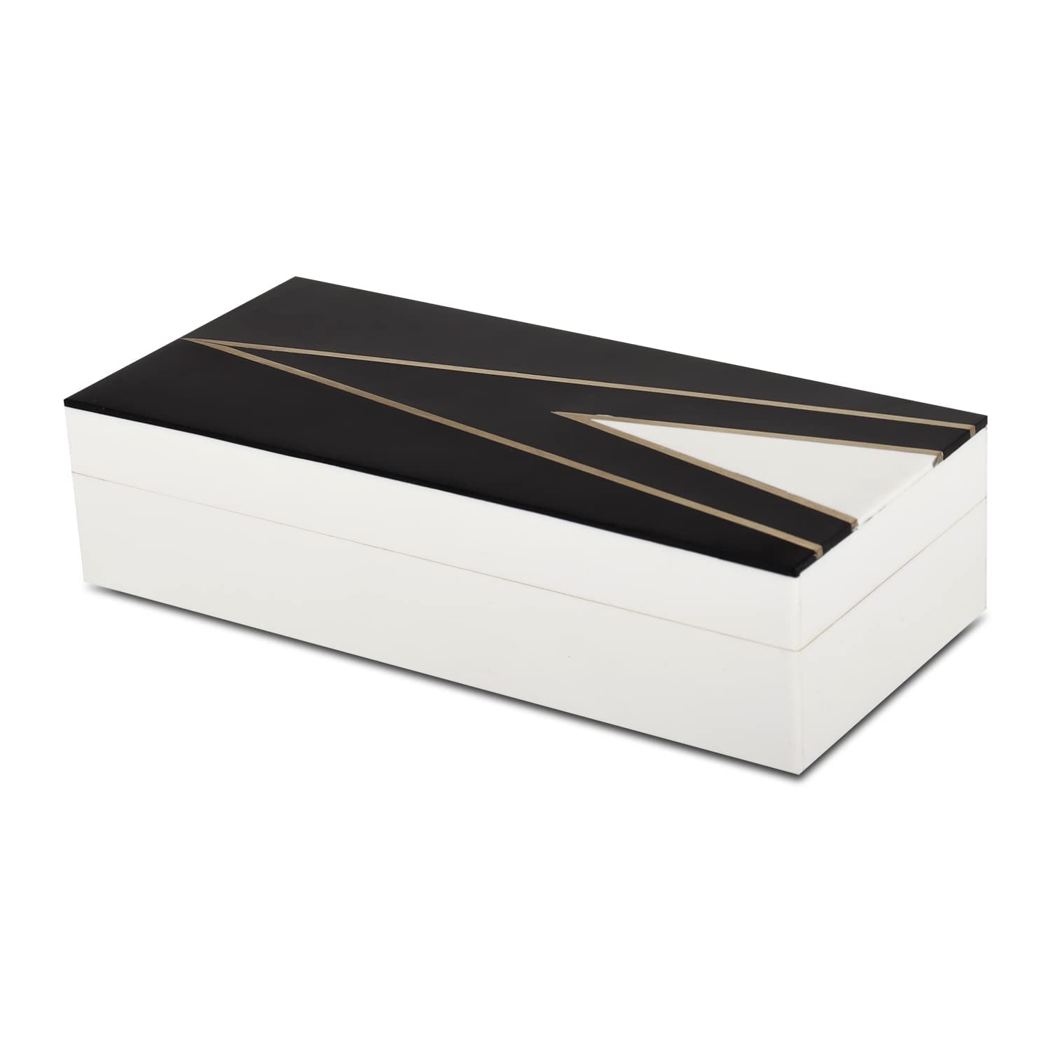 Kept Dapper Gent Black and White Resin Lidded Box