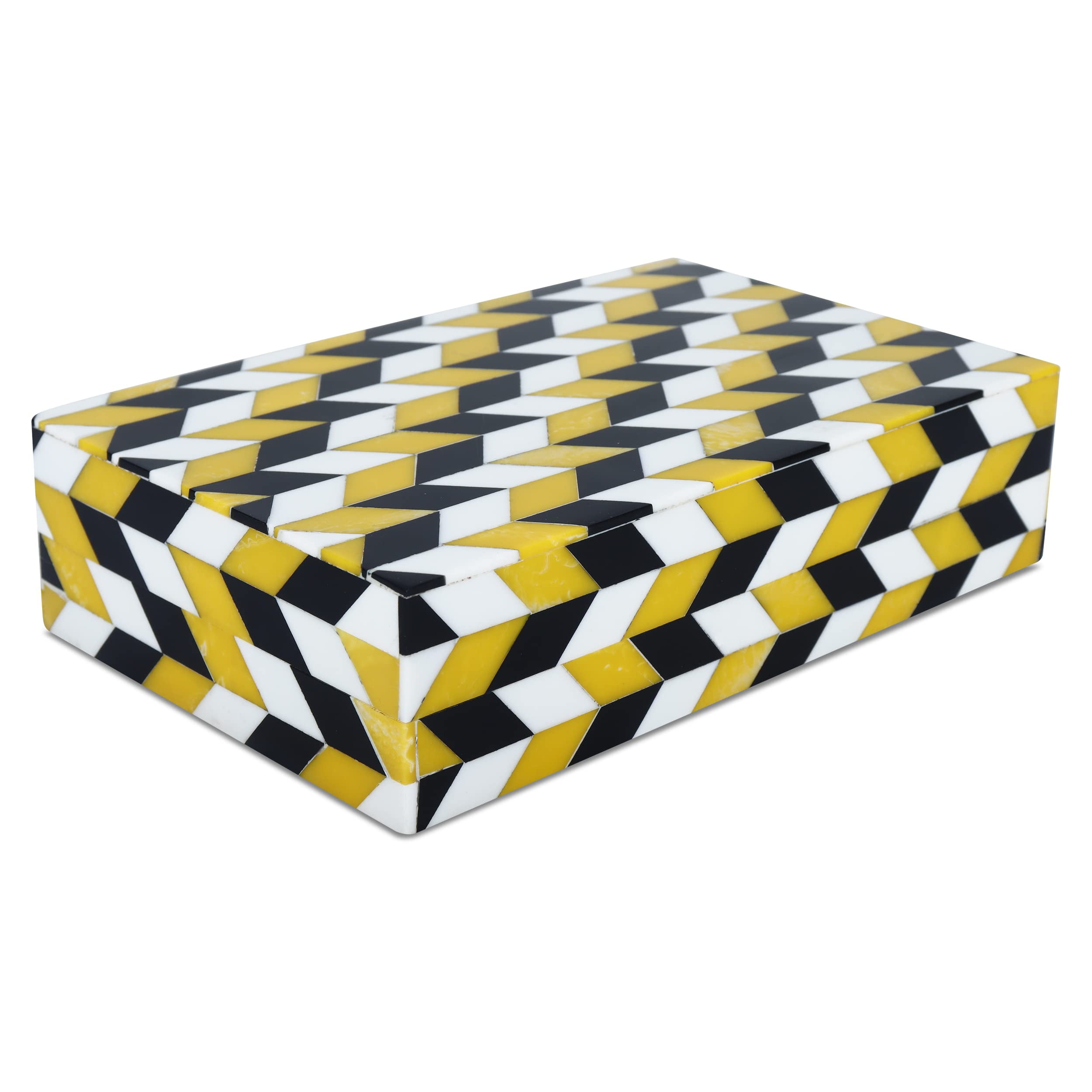 Marquet Artemis Yellow and Black Resin Inlay Wooden Box