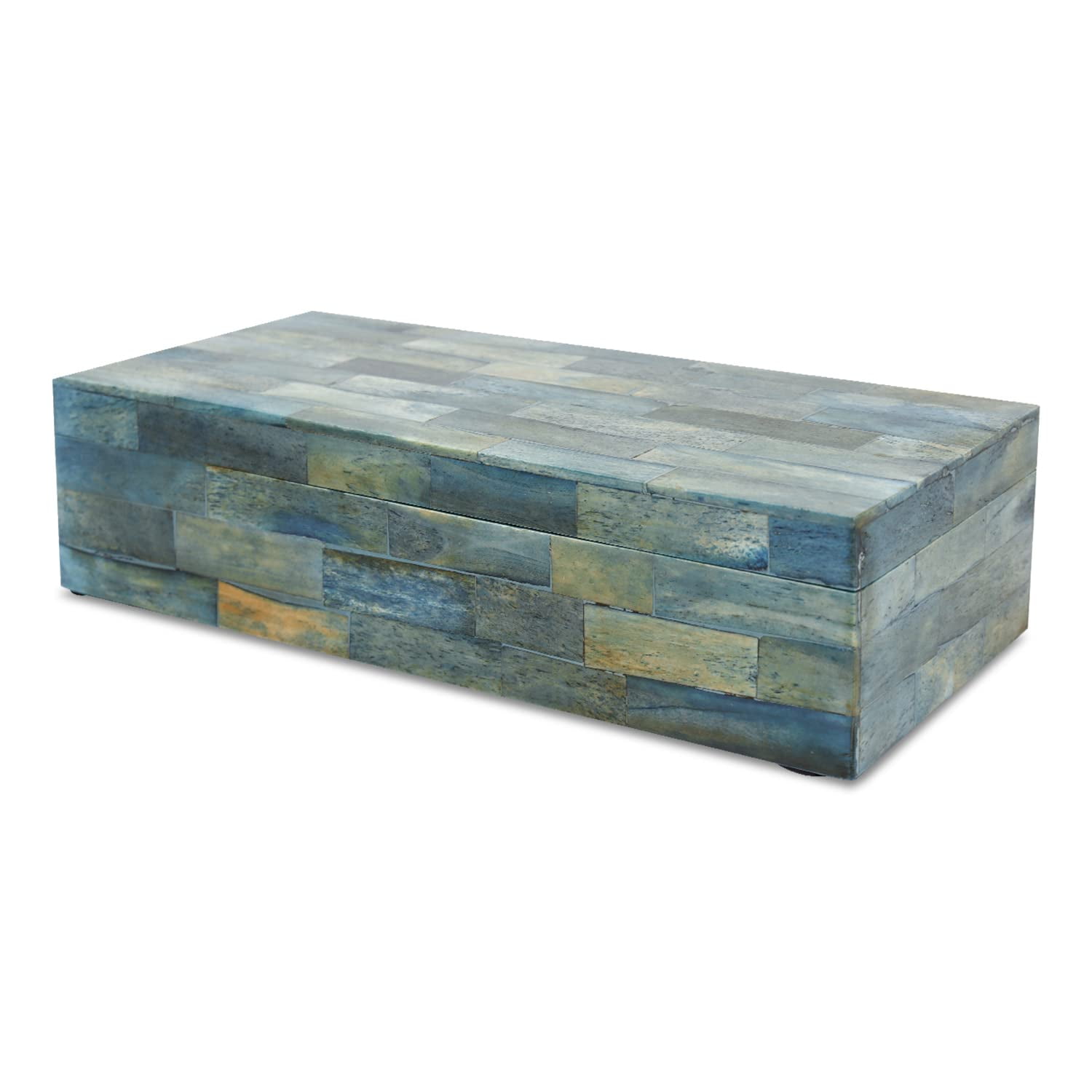 Verdigris Rustic Collection, Storage Organizer Decorative Box Multipurpose top Gift Bone Inlay & Pine MDF Wood (Set Of 3)