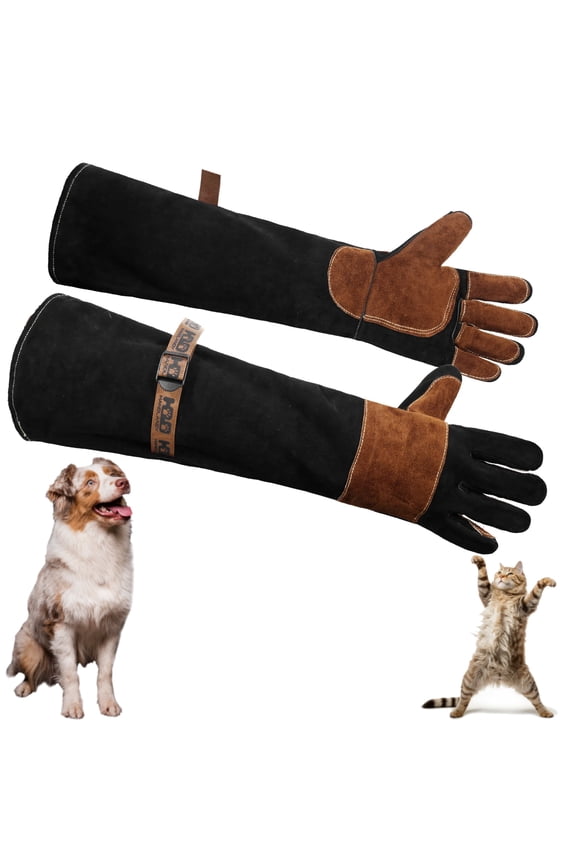 24 Inches Animal Handling Gloves Bite-Proof & Scratch-Resistant, Safe Durable Pet Gloves for Dogs, Cats, Falconry