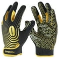 thumbnail image 1 of HANDLANDY College Football Gloves, Sticky Wide Receiver Grip Gloves for Men Black and Gold Stretch Fit Lineman Gloves, Large, 1 of 6